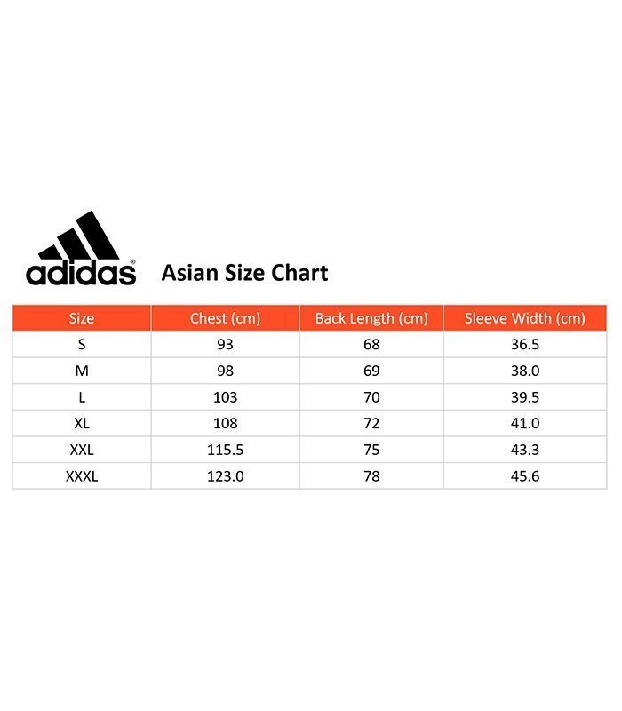 adidas asian size chart